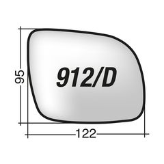 Volkswagen POLO SW '99-> & LUPO ->'01 & LUPO '01-> & POLO '99-'01  /Seat AROSA '99-'01 - Δεξί χρωμίου κρύσταλλο καθρέπτη (μικρό)