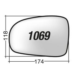 Toyota AVENSIS '08-> & IQ & PRIUS '09-'11 & VERSO-S /Subaru TREZIA - Δεξί χρωμίου θερμαινόμενο κρύσταλλο καθρέπτη με πιάστρα