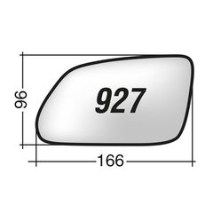 Skoda OCTAVIA 5 '04-'08 /VW POLO '04-> - Δεξί χρωμίου θερμαινόμενο κρύσταλλο καθρέπτη με πιάστρα