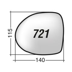 Renault TWINGO '07-> & WIND - Δεξί χρωμίου θερμαινόμενο κρύσταλλο καθρέπτη με πιάστρα