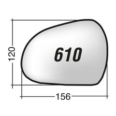Peugeot 207 '06-> & 308 '07-'13 - Αριστερό χρωμίου ασφαιρικό θερμαινόμενο κρύσταλλο καθρέπτη με πιάστρα