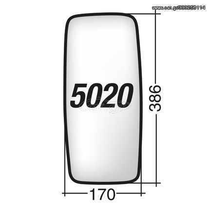 Nissan TRADE - Δεξί/Αριστερό χρωμίου κρύσταλλο καθρέπτη (38,6x17)