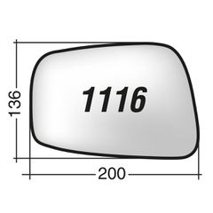 Nissan PATHFINDER '05-'07 & NAVARA D40 ->'06 - Δεξί χρωμίου θερμαινόμενο κρύσταλλο καθρέπτη με πιάστρα
