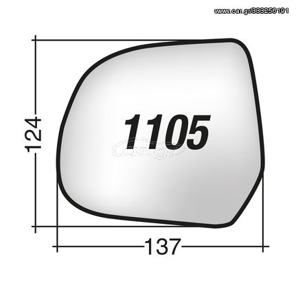 Nissan MICRA '10-> & LEAF '16-> /Dacia DUSTER ΄10-'14 & DOKKER '12-> & LODGY - Αριστερό χρωμίου κρύσταλλο καθρέπτη