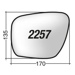 Mazda 5 '05-'13 - Αριστερό χρωμίου ασφαιρικό κρύσταλλο καθρέπτη