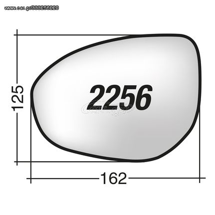 Mazda 2 ('07-'14) & 2 ('14->) & 3 ('09-'13) & 3 ('13-'14) & 6 ('07-'13) - Δεξί χρωμίου κρύσταλλο καθρέπτη
