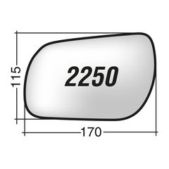 Mazda 2 ('02-'07)  & 3 ('03-'09) & 6 ('02-'08)  - Δεξί χρωμίου κρύσταλλο καθρέπτη με πιάστρα