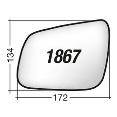 Mitsubishi LANCER '07-'12 - Αριστερό χρωμίου θερμαινόμενο κρύσταλλο καθρέπτη με πιάστρα