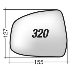 Ford FOCUS '07-'13 & MONDEO '07-'13 & MONDEO SW '07->  - Δεξί χρωμίου θερμαινόμενο κρύσταλλο καθρέπτη με πιάστρα