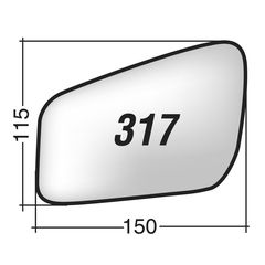 Ford FIESTA '05-'08 & FOCUS '04-'06 & FUSION '09-> & MONDEO '04-'07 & MONDEO SW & C-MAX '04-'10 - Δεξί χρωμίου θερμαινόμενο κρύσταλλο καθρέπτη με πιάστρα