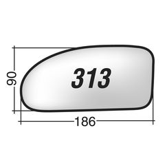 Ford FOCUS '98-'04 - Αριστερό χρωμίου θερμαινόμενο κρύσταλλο καθρέπτη με πιάστρα (στρόγγυλη)