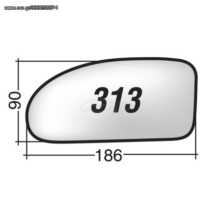 Ford FOCUS '98-'04 - Αριστερό χρωμίου ασφαιρικό κρύσταλλο καθρέπτη με πιάστρα (στρόγγυλη)