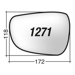 Hyundai i30  '12-'16 - Δεξί χρωμίου θερμαινόμενο κρύσταλλο καθρέπτη με πιάστρα