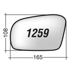 Hyundai ACCENT '93-'95 - Αριστερό χρωμίου κυρτό κρύσταλλο καθρέπτη