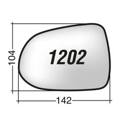 Honda JAZZ '02-'08 - Δεξί χρωμίου κρύσταλλο καθρέπτη με πιάστρα