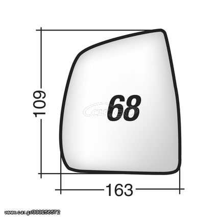 Fiat DOBLO '10-> & DOBLO CARGO '10-> & DOBLO FAMILY '10-> /OPEL COMBO '12-'18 - Δεξί θερμαινόμενο κρύσταλλο καθρέπτη με πιάστρα