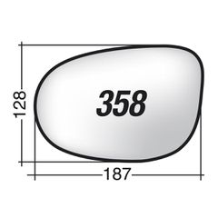 Fiat IDEA '09-'12 /LANCIA MUSA '10->  - Αριστερό χρωμίου θερμαινόμενο κρύσταλλο καθρέπτη