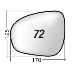 Fiat 500 Χ '15->- Αριστερό χρωμίου θερμαινόμενο κρύσταλλο καθρέπτη με πιάστρα