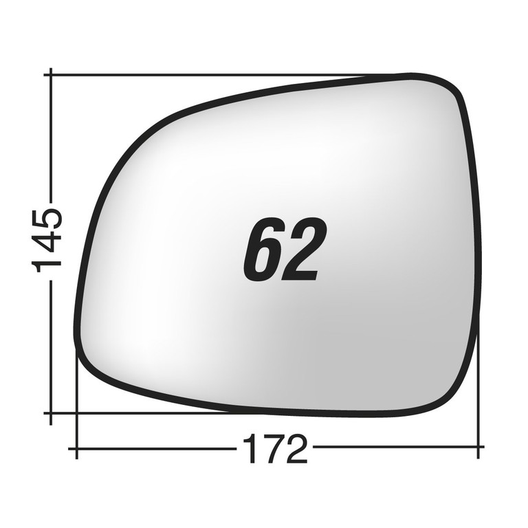 Fiat SEDICI '06-'11 /Suzuki SX4 ->'11 - Αριστερό χρωμίου θερμαινόμενο κρύσταλλο καθρέπτη με πιάστρα