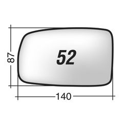 Fiat PANDA '03-'09 - Δεξί χρωμίου θερμαινόμενο κρύσταλλο καθρέπτη με πιάστρα
