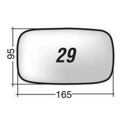 Fiat Punto '93-'99 & Palio '96-> & Strada ->'03 - Αριστερό χρωμίου κρύσταλλο καθρέπτη με πιάστρα