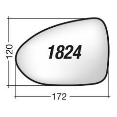 KIA RIO '16-> - Αριστερό χρωμίου θερμαινόμενο κρύσταλλο καθρέπτη με πιάστρα