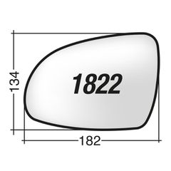 KIA Sportage '16-> - Δεξί χρωμίου θερμαινόμενο κρύσταλλο καθρέπτη με πιάστρα