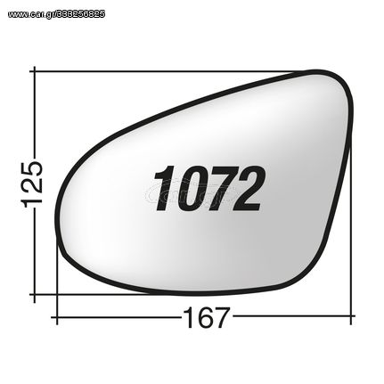 CITROEN C1 '14-> /TOYOTA AURIS '13-> & AYGO '15-> & CH-R '16-> & YARIS '12-'17-> ,'17-> & VERSO '14-> /PEUGEOT 108 '14-> - Αριστερό κρύσταλλο καθρέπτη