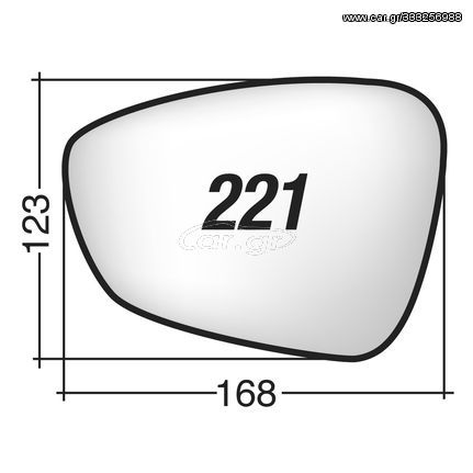 CITROEN C3 '09-'16 & C3 AIRCROSS '17-> & C4 '10-> & C4 PICASSO '13-> & C4 GRAND PICASSO '13-> & DS3 '09-'14 & DS4 '11-'14 /PEUGEOT 508 '10-'17 & RCZ '10-'15 - Δεξί χρωμίου θερμαινόμενο κρύσταλλο καθρέ