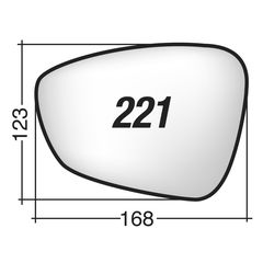 CITROEN C3 '09-'16 & C3 AIRCROSS '17-> & C4 '10-> & C4 PICASSO '13-> & C4 GRAND PICASSO '13-> & DS3 '09-'14 & DS4 '11-'14 /PEUGEOT 508 '10-'17 & RCZ '10-'15 - Δεξί χρωμίου κρύσταλλο καθρέπτη
