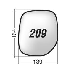 CITROEN BERLINGO '96-'08/PEUGEOT PARTNER '96-'08 & RANCH '96-'08 - Δεξί χρωμίου κρύσταλλο καθρέπτη με πιάστρα