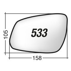 CHEVROLET SPARK '15-> - Αριστερό χρωμίου θερμαινόμενο κρύσταλλο καθρέπτη με πιάστρα