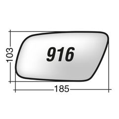 Audi Α3 '00-'03 & A4 '99-'00 & A6 '97-'05 - Δεξί μπλε μεγάλο κρύσταλλο καθρέπτη