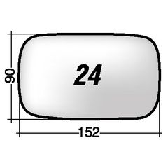 Alfa Romeo 33/75 1990-> & 164 1988-1994 - Δεξί μπλε θερμαινόμενο κρύσταλλο καθρέπτη με πιάστρα