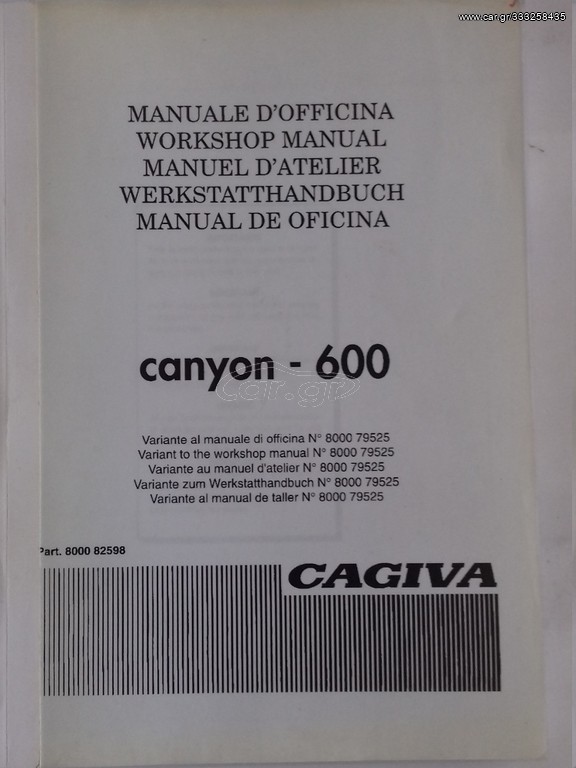 CAGIVA CANYON 600 Service Manual