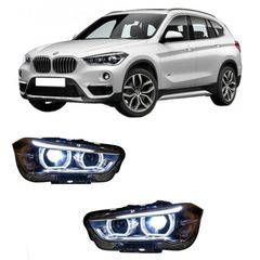ΦΑΝΑΡΙΑ ΕΜΠΡΟΣ Headlights BMW X1 F48 15+ ANGEL EYES FULL LED 