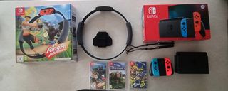 Nintendo switch + Ringfit + 3 παιχνίδια sd card