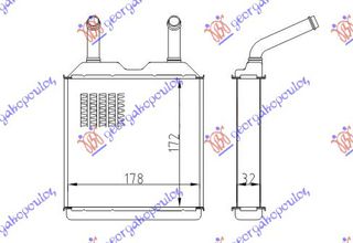 Ψυγειο Καλοριφερ (B) +/-ΑC (170x190) Opel Combo 88-90 - 046806500