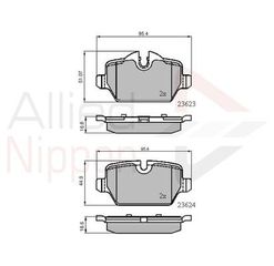 ADB01710 Σετ τακάκια φρένων Allied Nippon