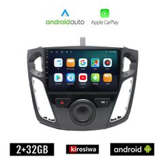 KIROSIWA FORD FOCUS 2011 - 2018 Android οθόνη αυτοκίνητου 2GB με GPS WI-FI (ηχοσύστημα αφής 9" ιντσών OEM Android Auto Apple Carplay Youtube Playstore MP3 USB Radio Bluetooth Mirrorlink εργοστασιακή,