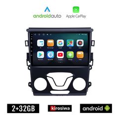 KIROSIWA FORD MONDEO (μετά το 2013) Android οθόνη αυτοκίνητου 2GB με GPS WI-FI (ηχοσύστημα αφής 9" ιντσών OEM Android Auto Apple Carplay Youtube Playstore MP3 USB Radio Bluetooth Mirrorlink εργοσ