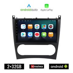 KIROSIWA MERCEDES C (W203) - CLC (2004-2008) Android οθόνη αυτοκίνητου 2GB με GPS WI-FI (ηχοσύστημα αφής 9" ιντσών OEM Android Auto Apple Carplay Youtube Playstore MP3 USB Radio Bluetooth Mirrorlink ε