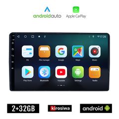 KIROSIWA MITSUBISHI OUTLANDER (2001 - 2005) Android οθόνη αυτοκίνητου 2GB με GPS WI-FI (ηχοσύστημα αφής 9" ιντσών OEM Android Auto Apple Carplay Youtube Playstore MP3 USB Radio Bluetooth Mirrorli