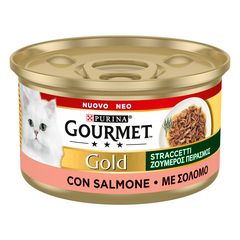 Υγρή Τροφή για Ενήλικες Γάτες Purina Gourmet Gold "Ζουμερός Πειρασμός" με Σολομό 85gr