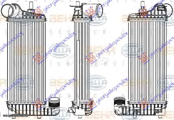 ΨΥΓΕΙΟ INTERCOOLER 1.5-1.6 TDCI/ECOnetic (336x157x62) (MAHLE BEHR PREMIUM LINE) για FORD FOCUS 11-14