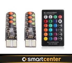 RGB LED T10 W5W (ΨΕΙΡΕΣ)