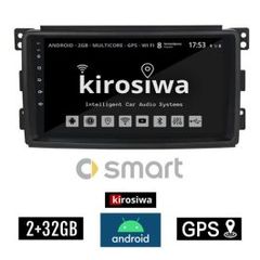 SMART 451 (2007-2010) Android οθόνη αυτοκίνητου 2GB με GPS WI-FI (ηχοσύστημα αφής 9" ιντσών OEM 4x60W Radio)