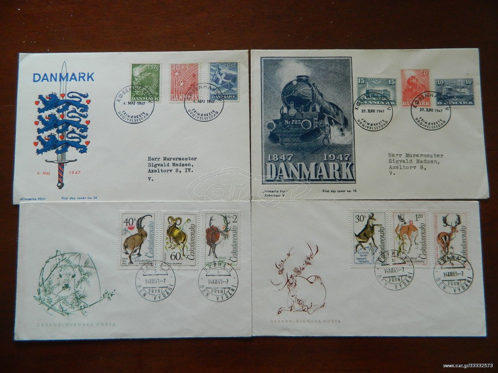 4 FDC Danmark Czechoslovakia