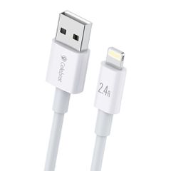 Καλώδιο Lightning CELEBRAT σε USB αρσενικό CB-24L 2.4A με μήκος 1.2m σε λευκό χρώμα