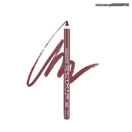 Elixir Waterproof Lip Pencil Μολύβι Χειλιών Αδιάβροχο 1,4gr 042 Marron Red - Καφέ Σκούρο Κεραμιδί